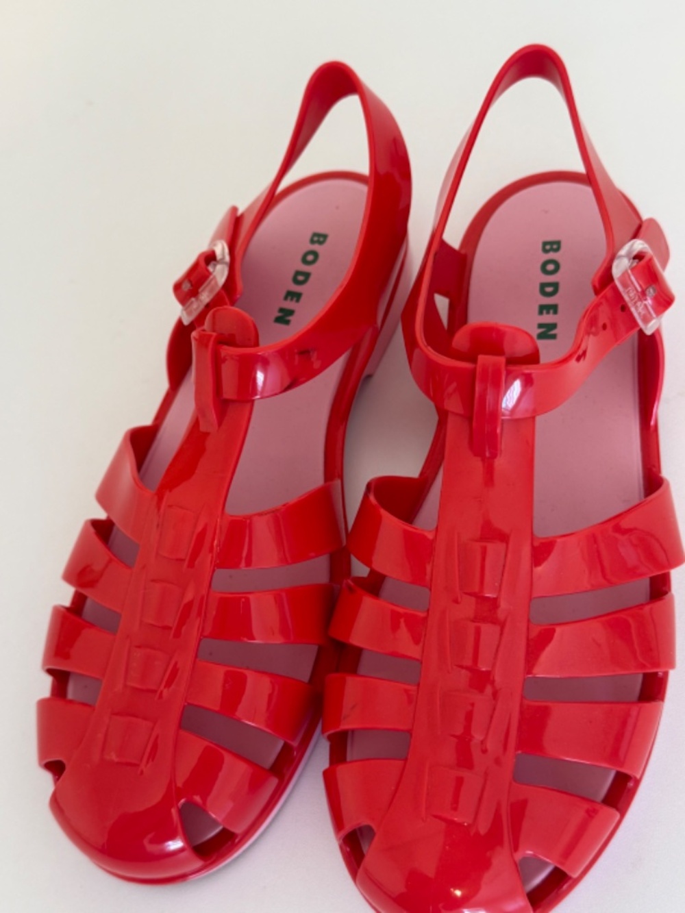 BODEN Red/Pink Jelly Fisherman Sandals | 38 - Picture 3 of 4